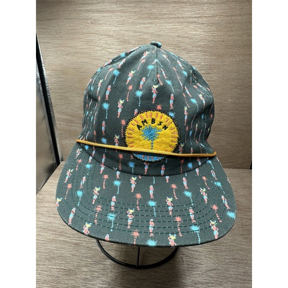 Ambsn Pinky Hat Tropical Adjustable Beach Palm Tree Retro